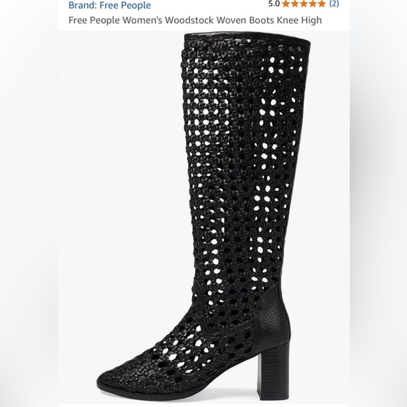 FREE PEOPLE Woodstock Woven Leather Boots